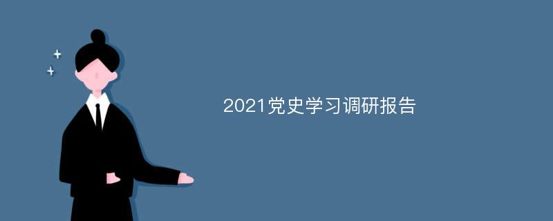 2021党史学习调研报告