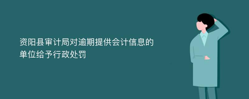 资阳县审计局对逾期提供会计信息的单位给予行政处罚